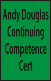 Andy Douglas Continuing Competance Cert